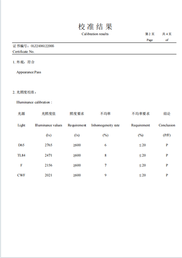 D60(5)標(biāo)準(zhǔn)光源箱校準(zhǔn)證書 2